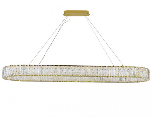 newport 8240 8240/140 oval gold , подвесной светильник, gold сlear crystal l140*w40*h10/250 cm  led stip 3100k 64w 7040lm, доставка по Казахстану 