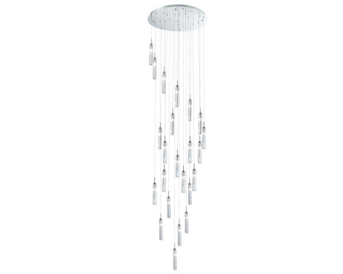newport 4520 4528+14/s chrome , подвесной светильник , chrome clear crystal  d80*h340 cm g9 22*60w, доставка по Казахстану 