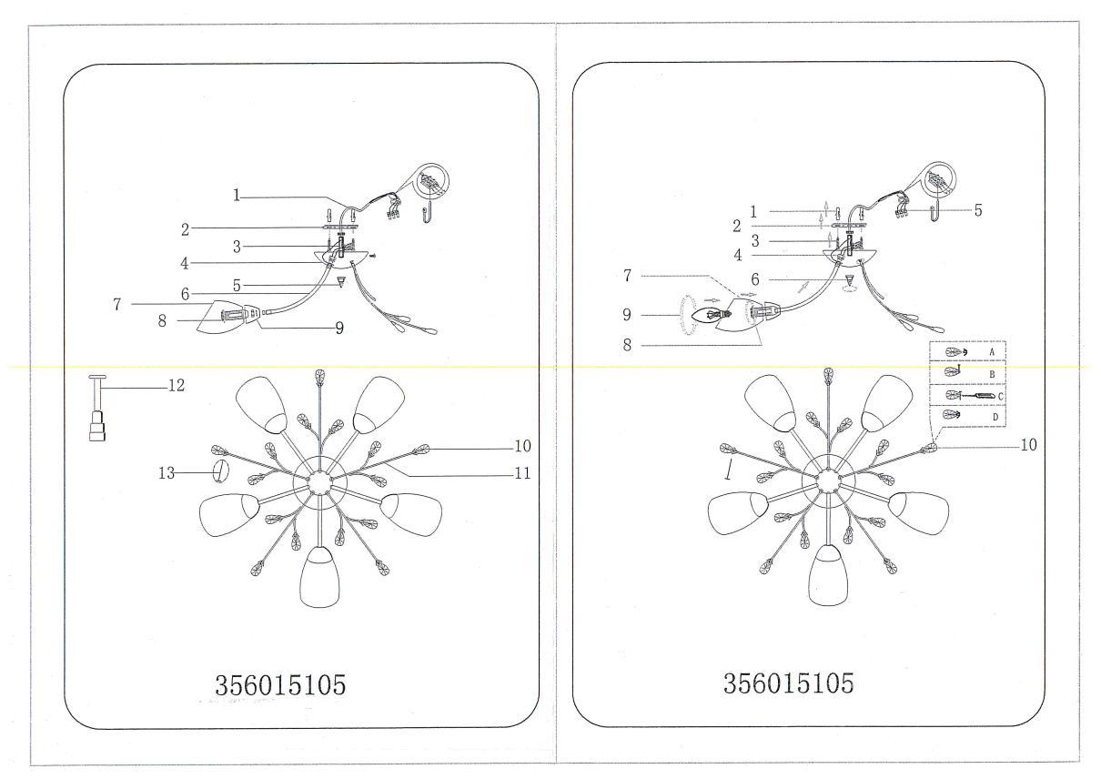 Дополнительная картинка Потолочная люстра MW-Light Нежность 356015105