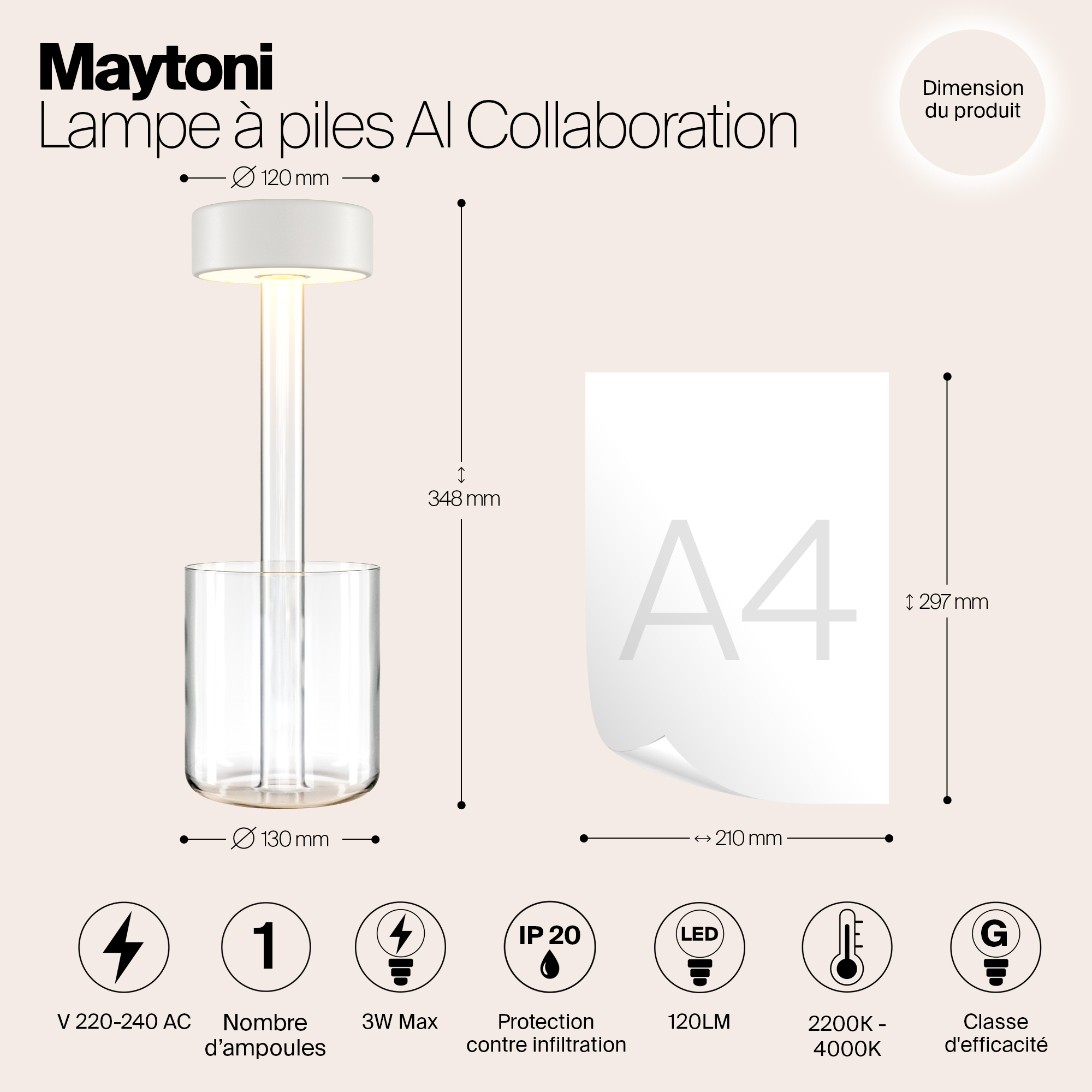 Дополнительная картинка Аккумуляторный светильник Maytoni MOD229TL-L3W3K1