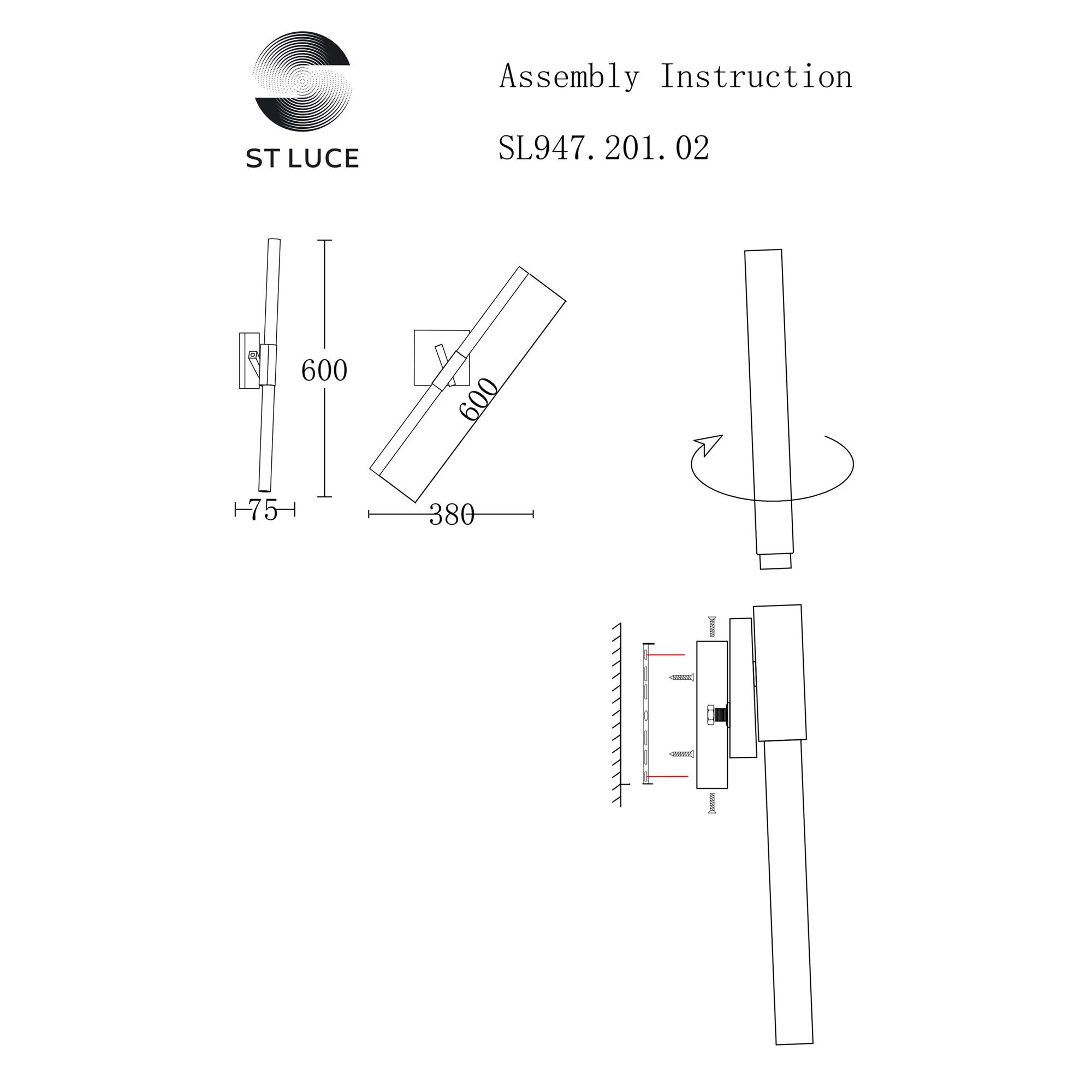 Дополнительная картинка Настенный светильник ST Luce Laconicita SL947.201.02
