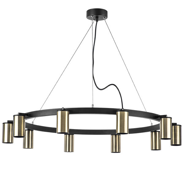 lr020310 подвесной светильник rullo 10х50w gu10 черный/бронза (571020+214431-10), доставка по Казахстану 