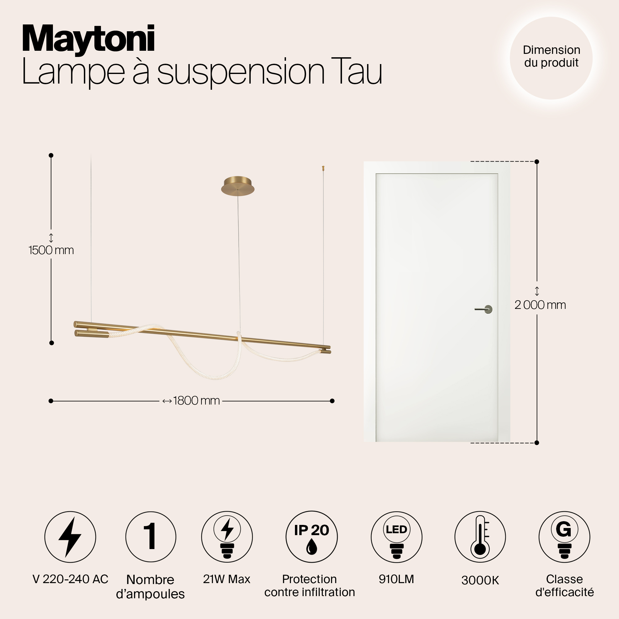 Дополнительная картинка Подвесной светильник Maytoni MOD166PL-L20G3K