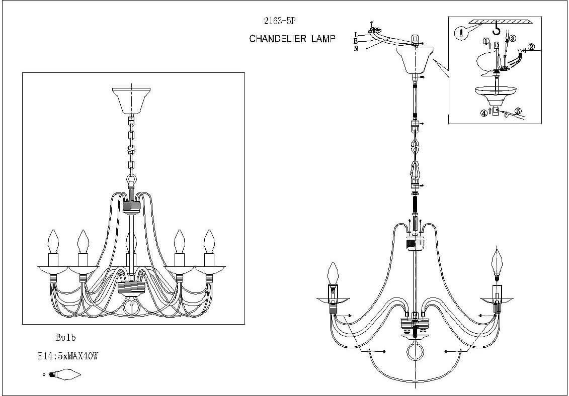 Дополнительная картинка Подвесная люстра F-Promo Chateau 2163-5P
