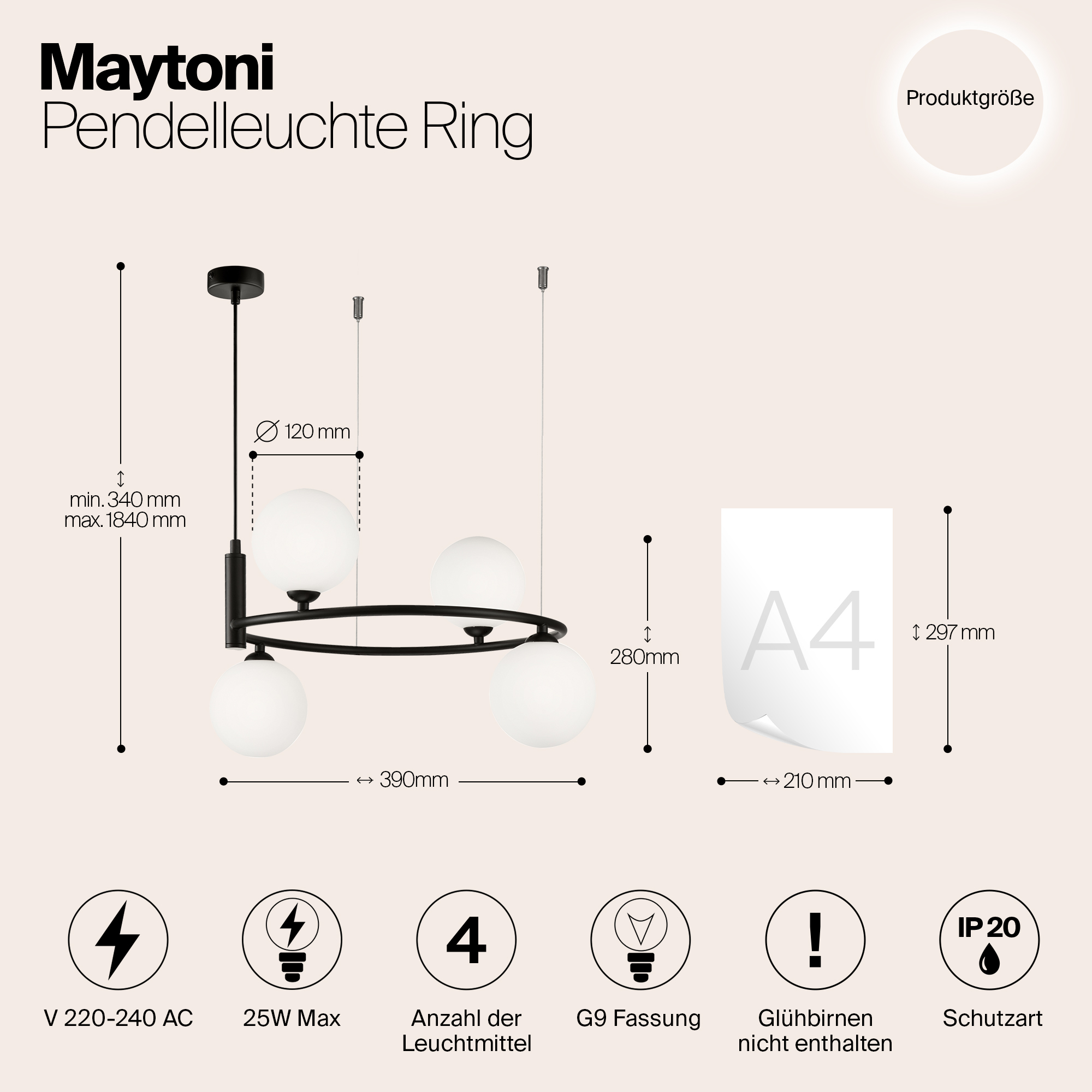 Дополнительная картинка Подвесная люстра Maytoni Ring MOD013PL-04B