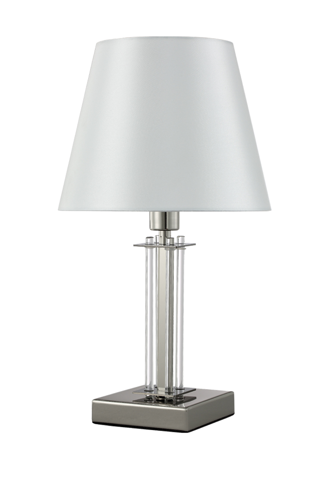 Картинка Настольная лампа Crystal Lux NICOLAS LG1 NICKEL/WHITE Crystal Lux 3400/501