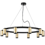 lr02040037 подвесной светильник rullo 10х50w gu10 черный/золото (571020+214440-10+203437-10), доставка по Казахстану 
