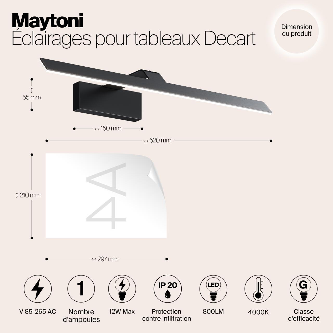 Дополнительная картинка Подсветка Maytoni MIR010WL-L12B4K