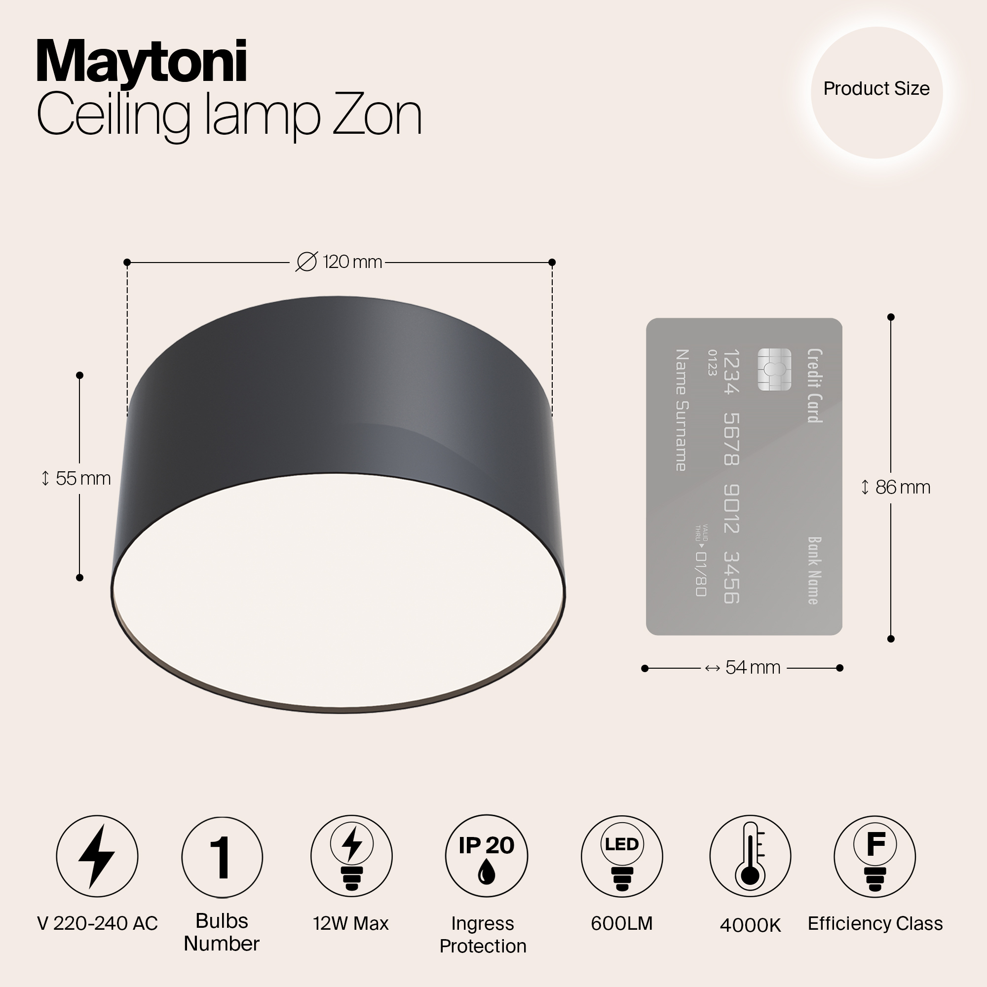 Картинка Потолочный светодиодный светильник Maytoni Zon C032CL-L12B4K