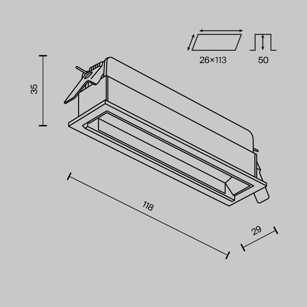 Встраиваемый светильник Technical DL100-6W2.7-3-4K-B — фото 10