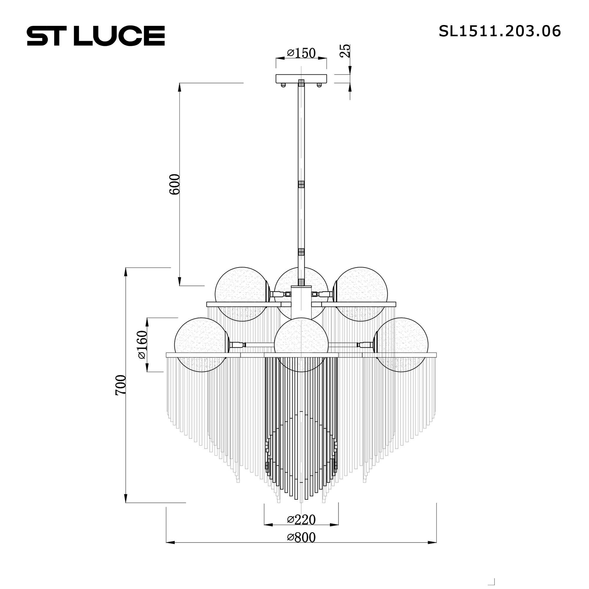 Картинка SL1511.203.06 Люстра подвесная ST-Luce 