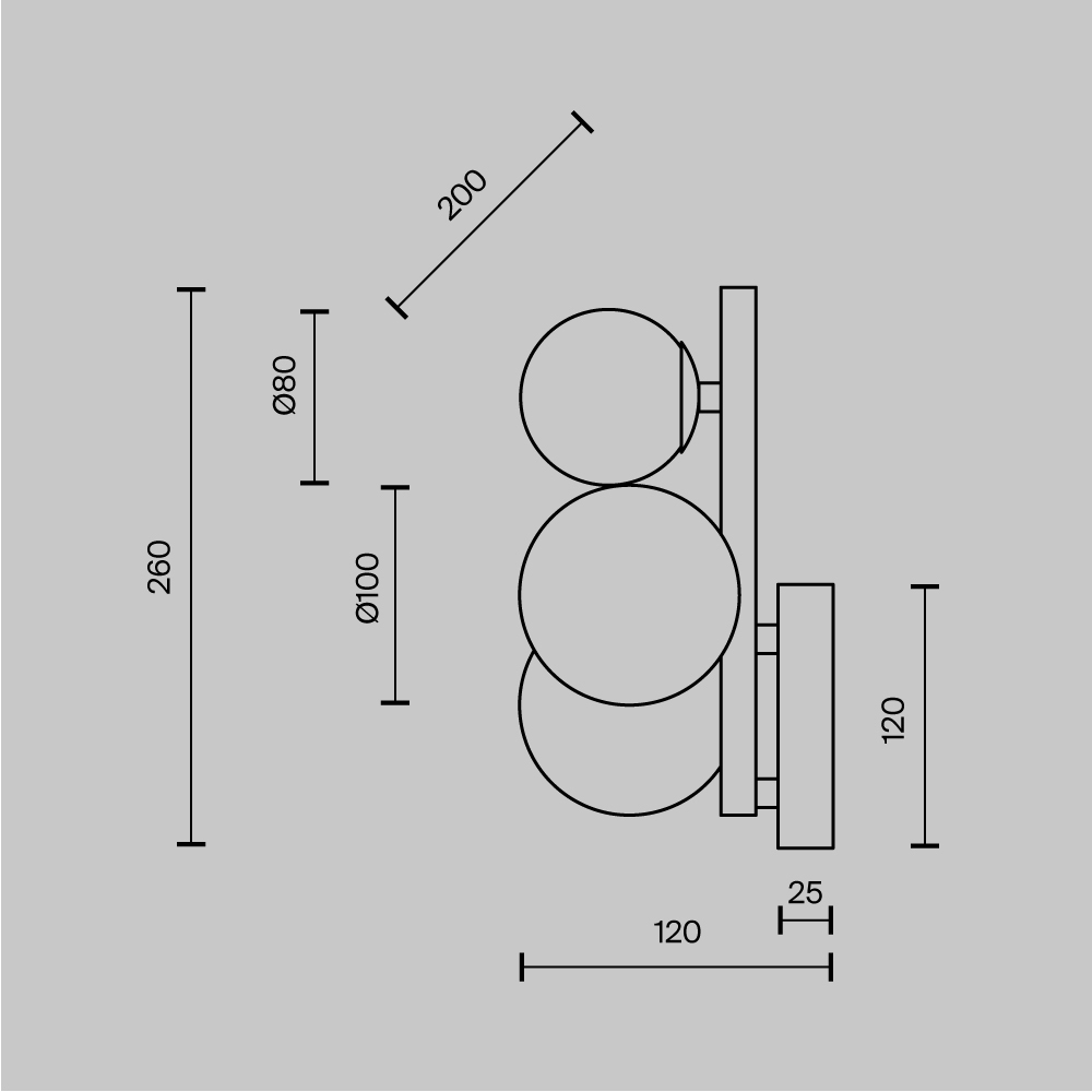 Дополнительная картинка Настенный светильник (бра) Maytoni MOD545WL-03BS