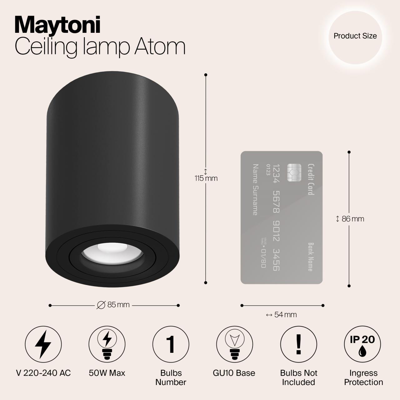 Дополнительная картинка Потолочный светильник Maytoni Alfa C016CL-01B