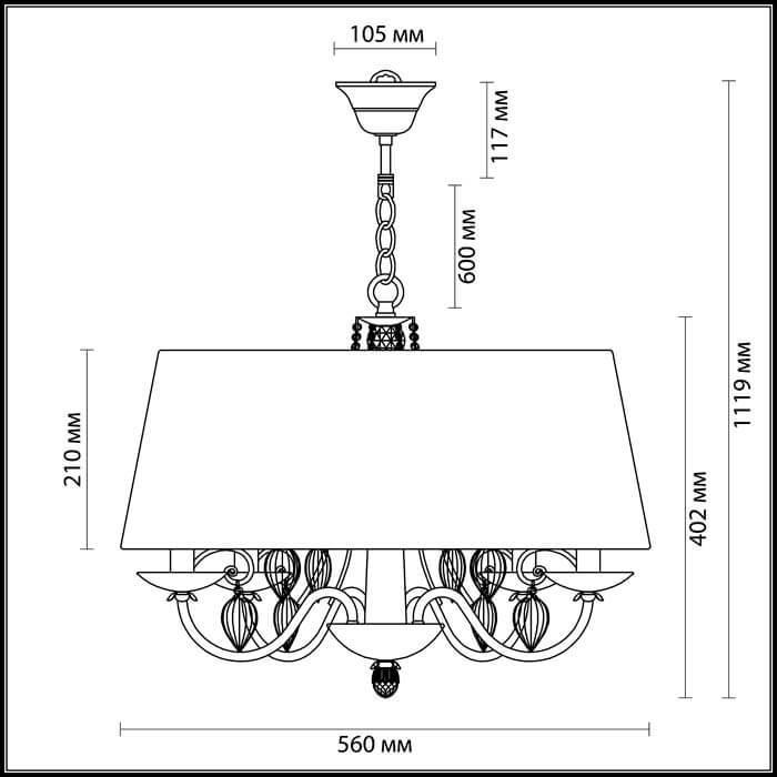 Дополнительная картинка Подвесная люстра Odeon Light Classic Niagara 3921/4