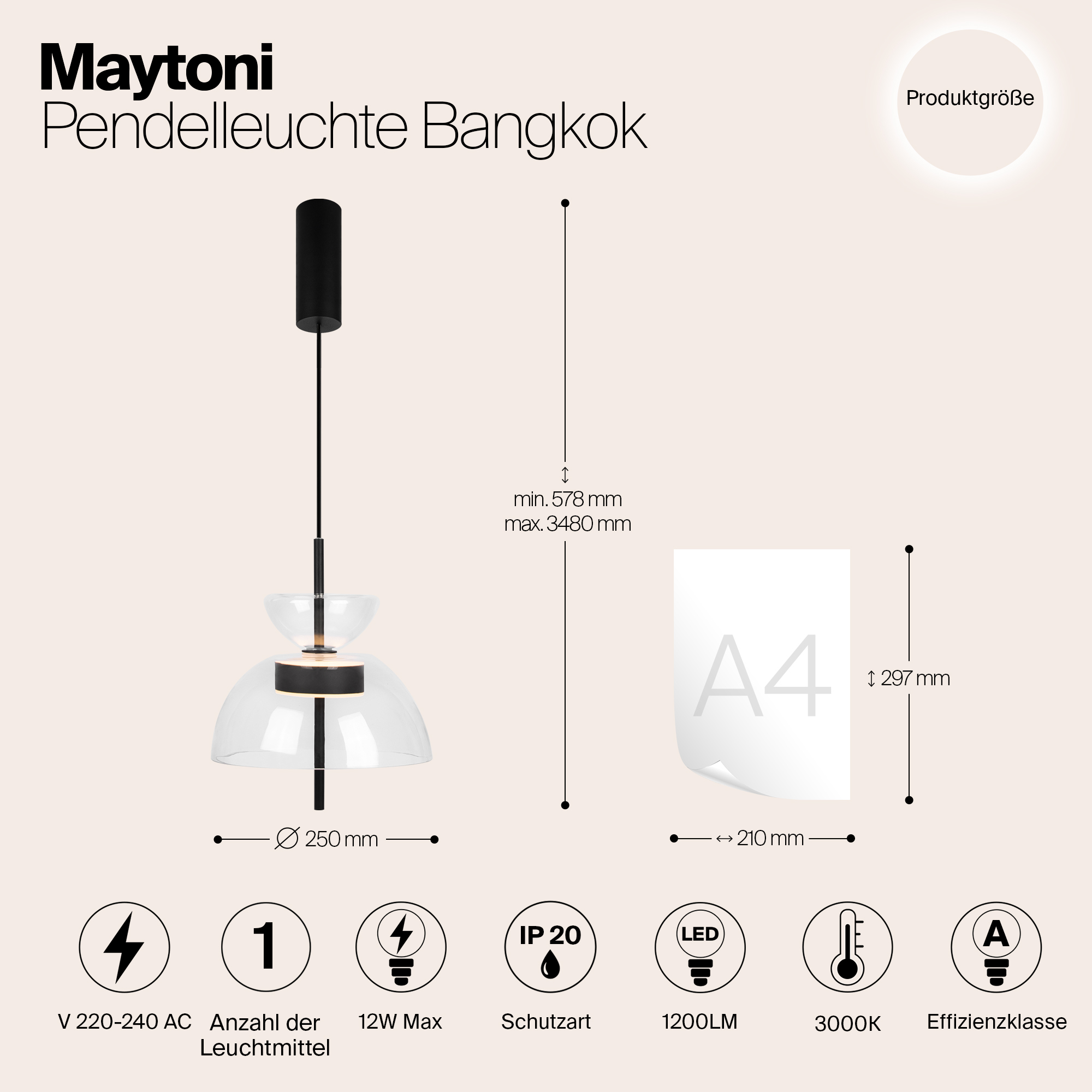 Дополнительная картинка Подвесной светильник Maytoni MOD185PL-L6B3K2
