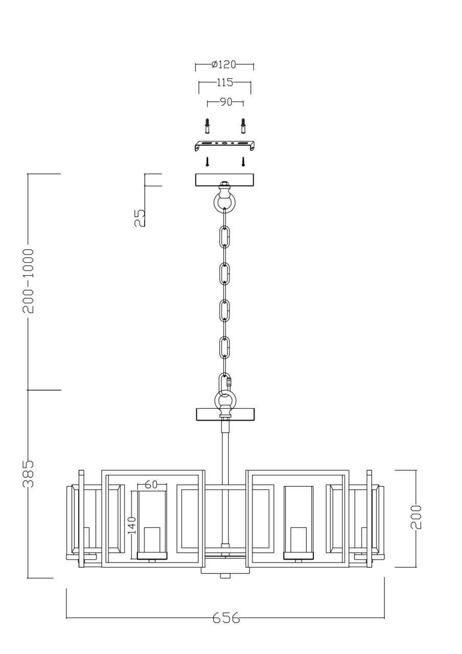 Дополнительная картинка Подвесная люстра Maytoni Bowi H009PL-06G