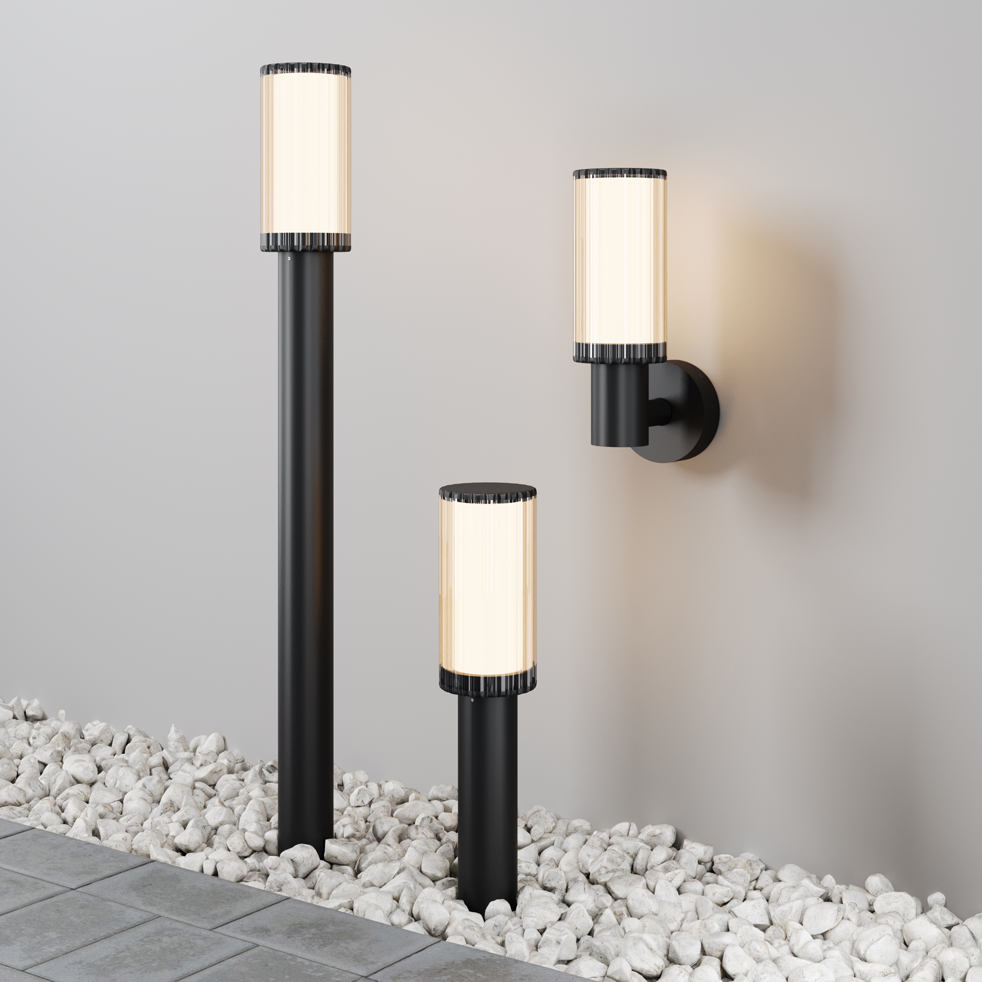 Уличный настенный светильник Outdoor O502WL-01B Rib — фото 2