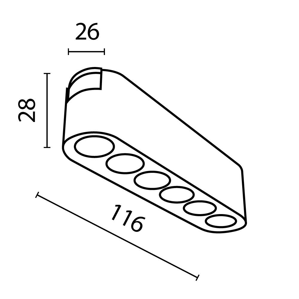 Картинка Трековый светильник Technical TR082-1-6W3K-M-B