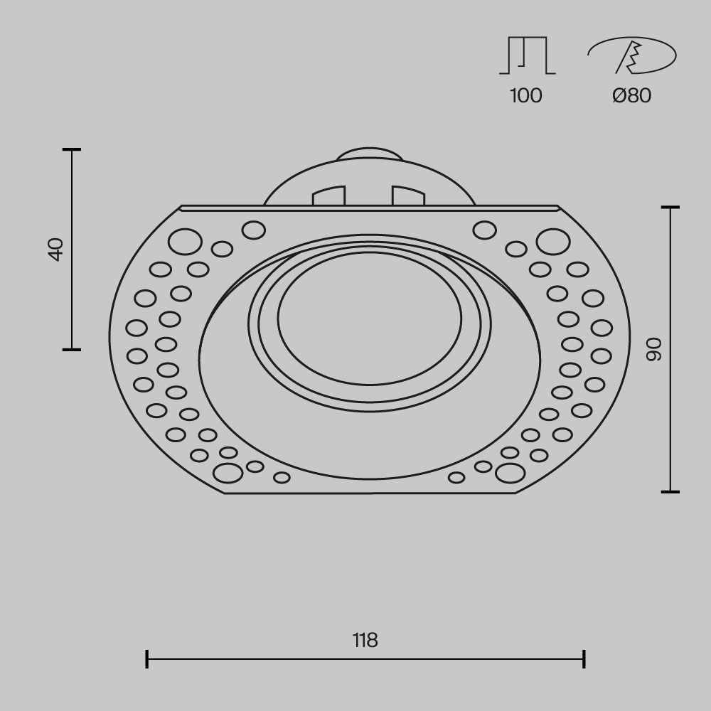 Картинка Встраиваемый светильник Technical DL042-01-RD-W