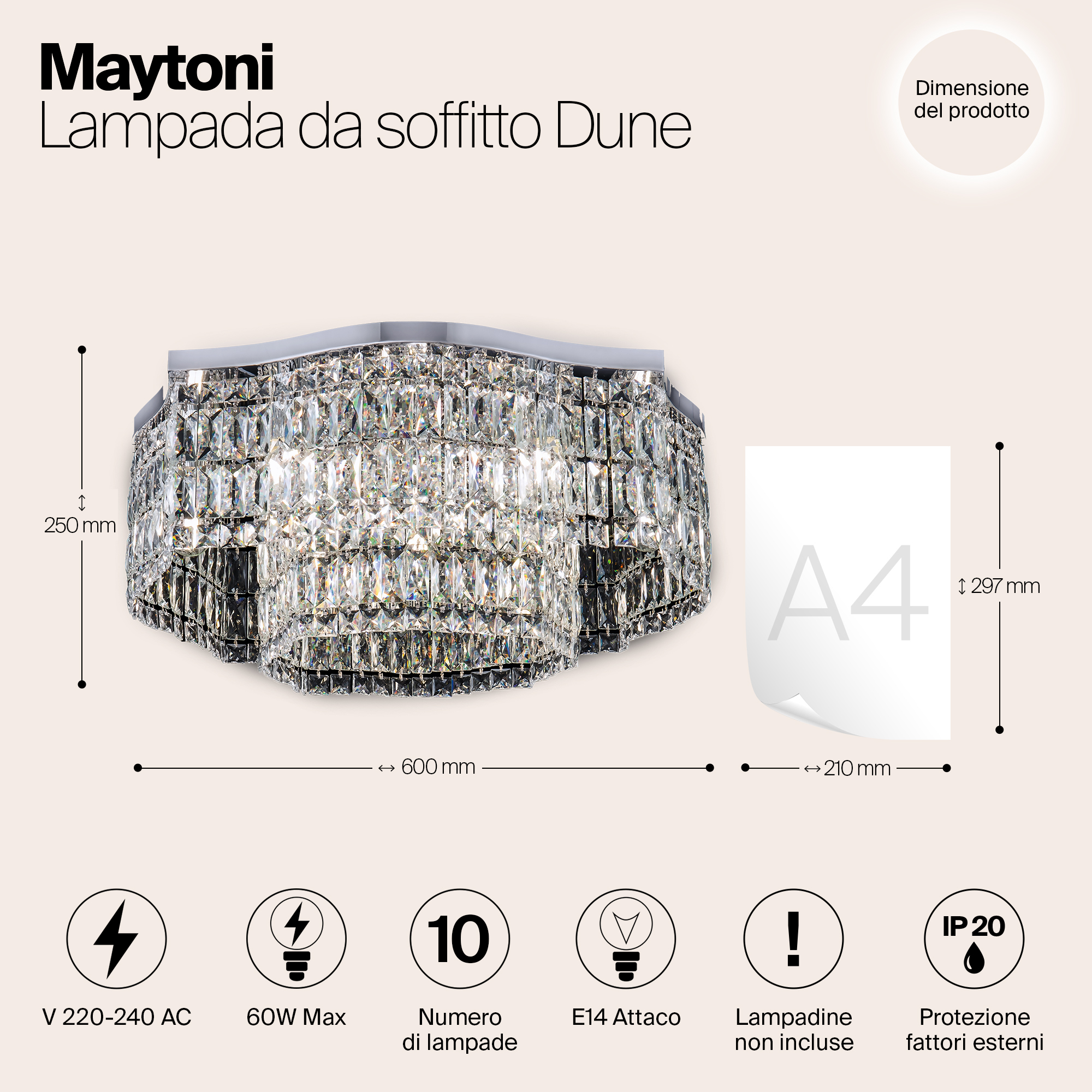 Дополнительная картинка Потолочная люстра Maytoni Dune DIA005CL-10CH