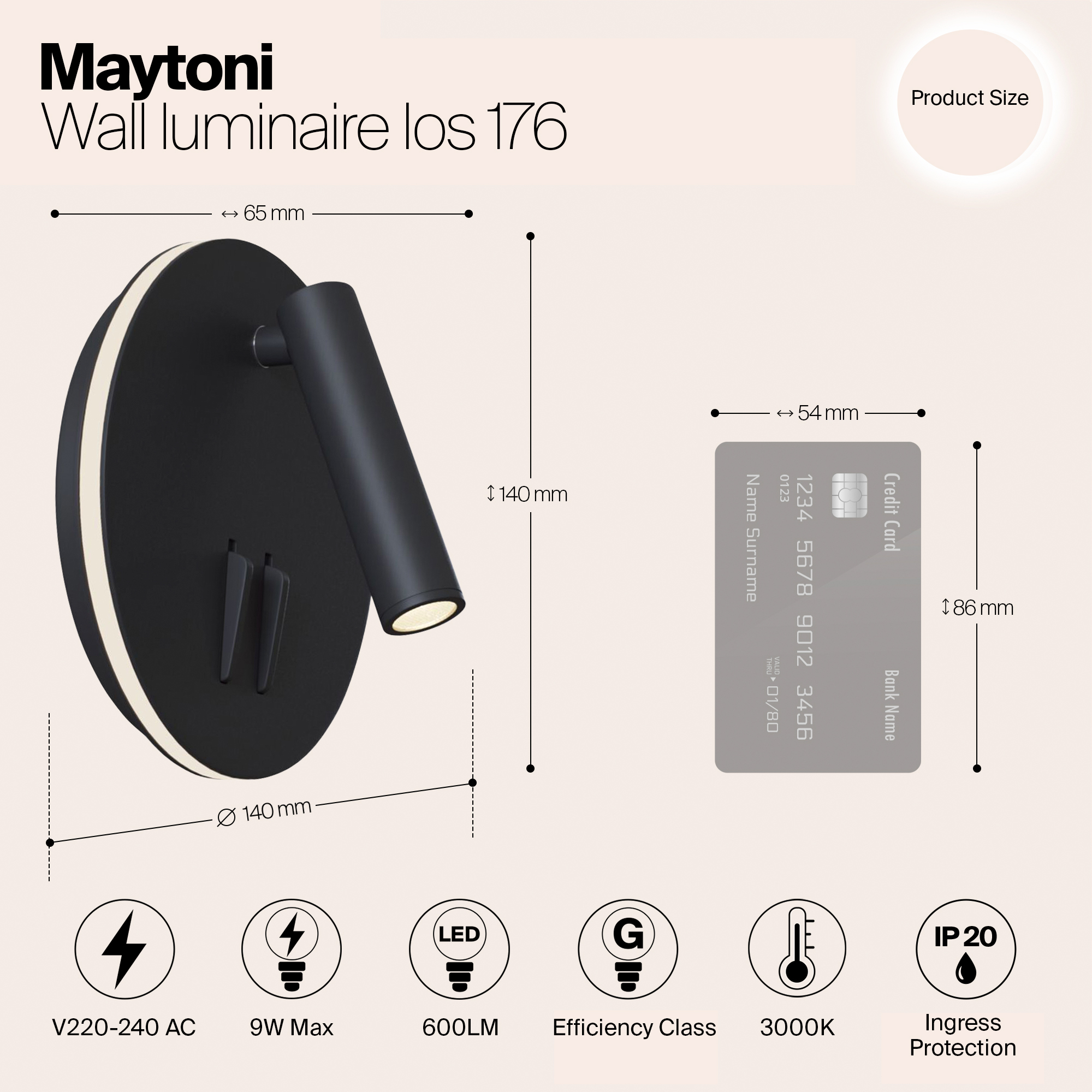 Дополнительная картинка Светодиодный спот Maytoni Ios 176 C176-WL-01-6W-B