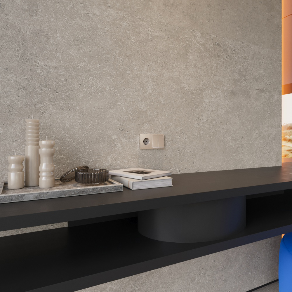 Картинка Накладка для розетки с заземлением, S70 Metal (платина)