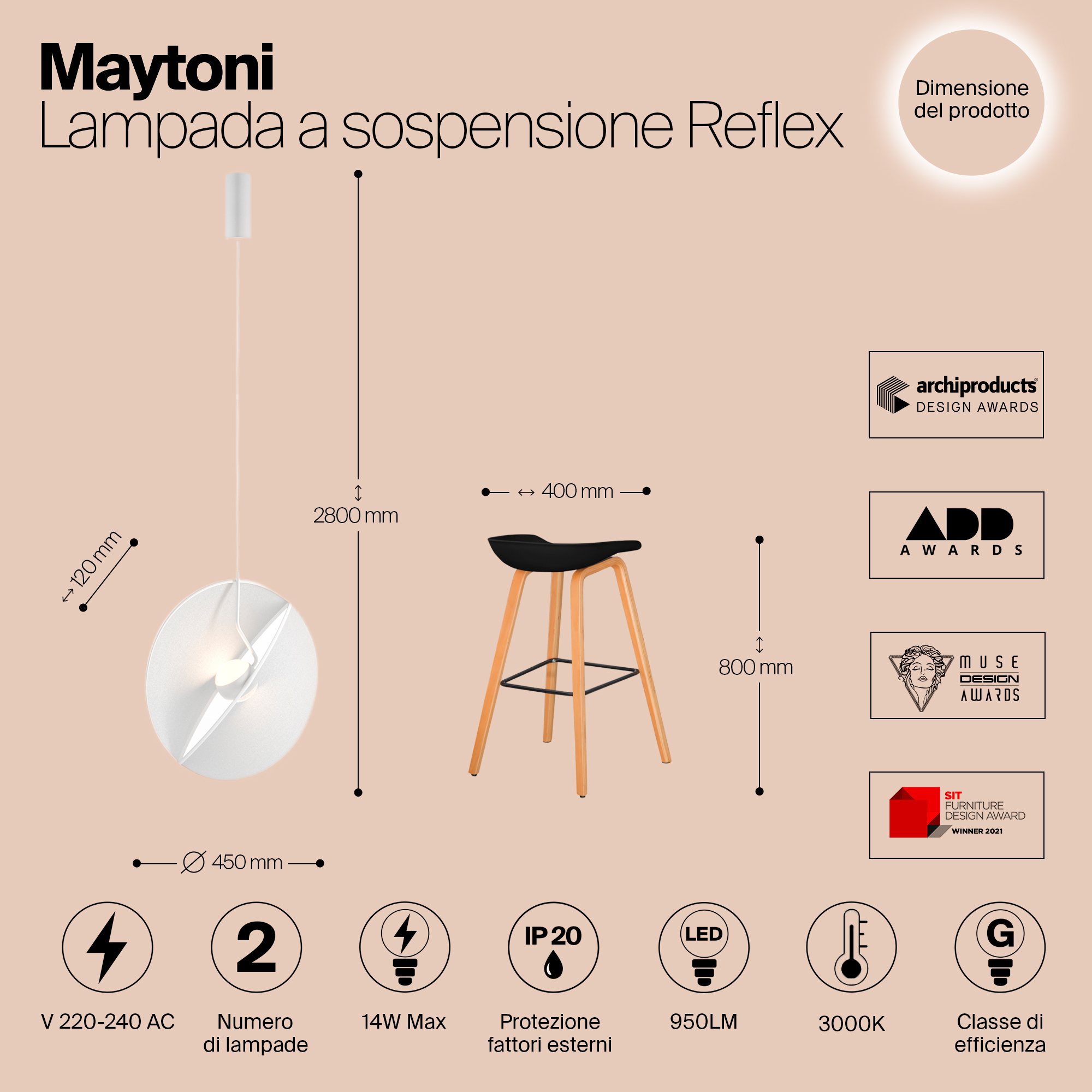 Дополнительная картинка Подвесной светильник Maytoni MOD154PL-L6W3K