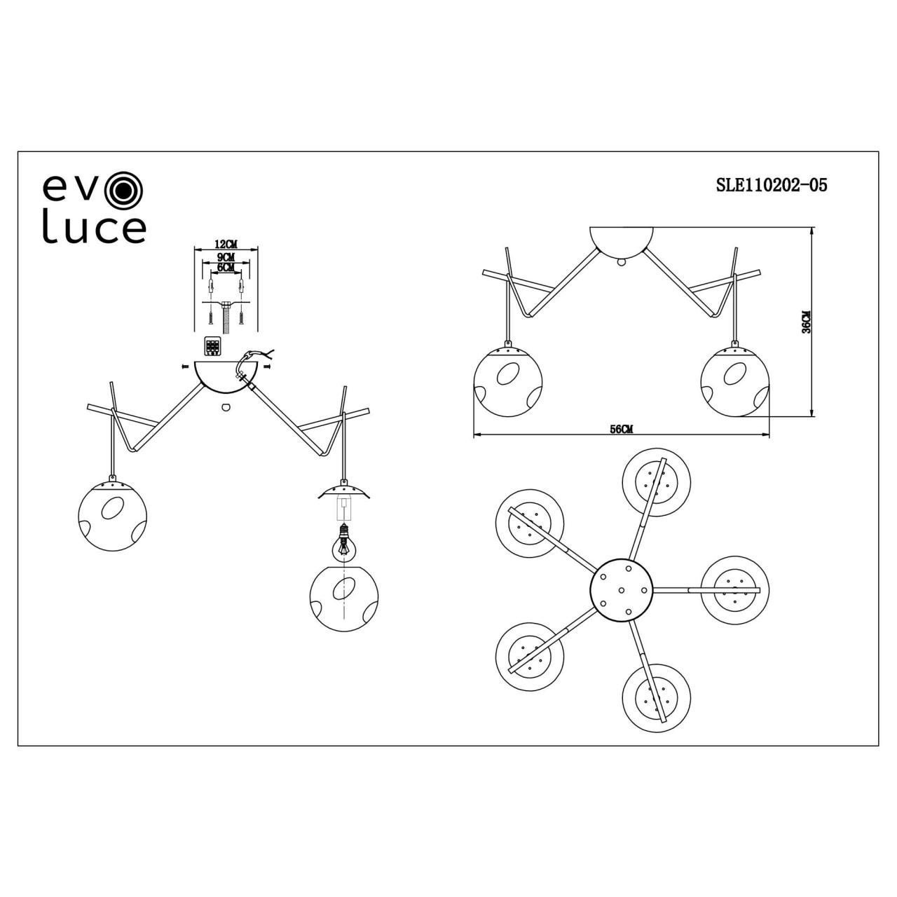 Дополнительная картинка Потолочная люстра Evoluce Calletta SLE110202-05