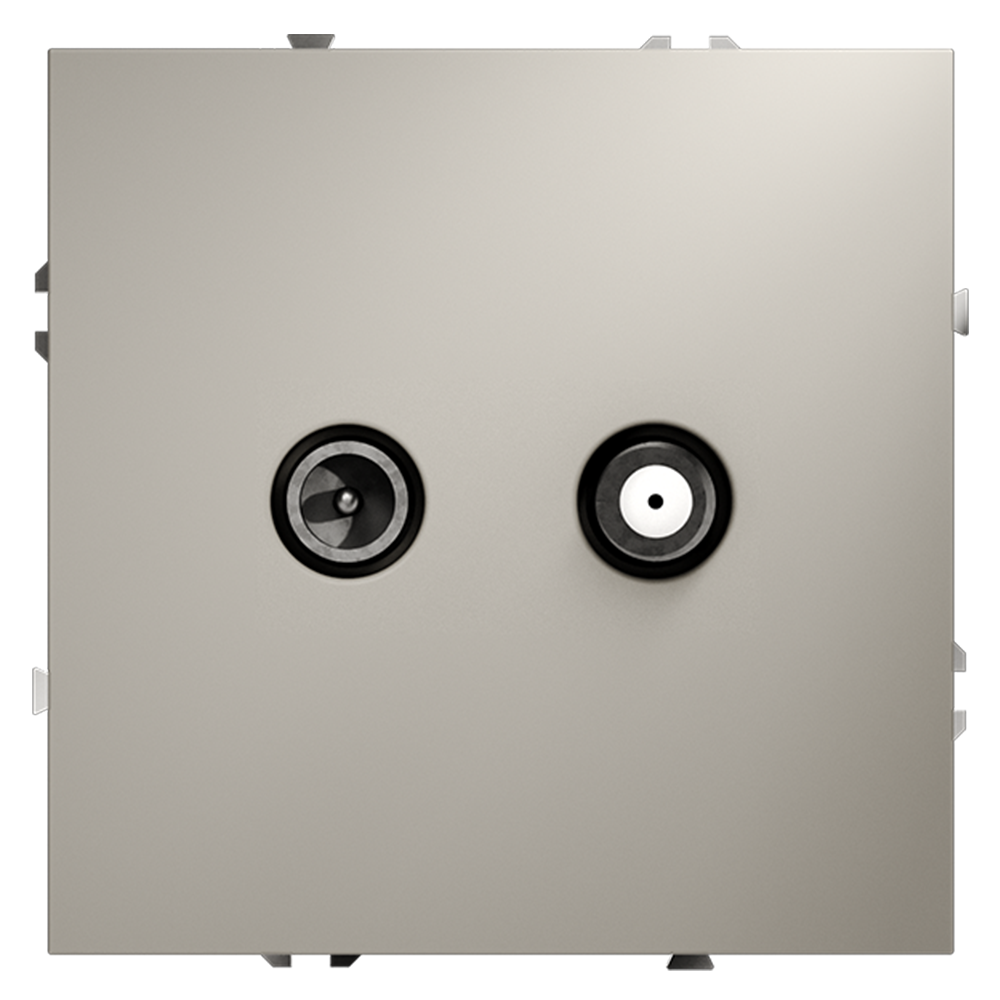 Розетка телевизионная встраиваемая VOLTUM S70 оконечная TV+SAT, (кашемир) VLS060403 