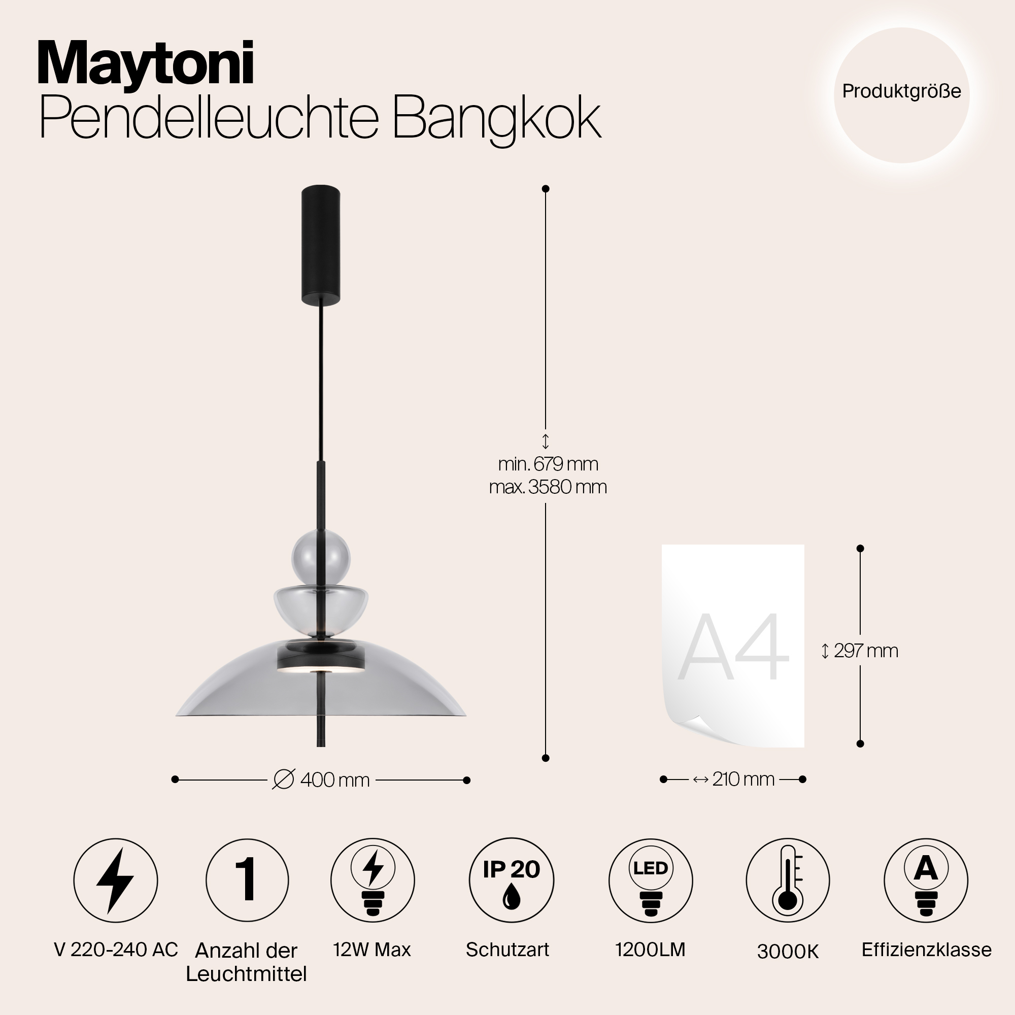 Дополнительная картинка Подвесной светильник Maytoni MOD185PL-L11B3K3