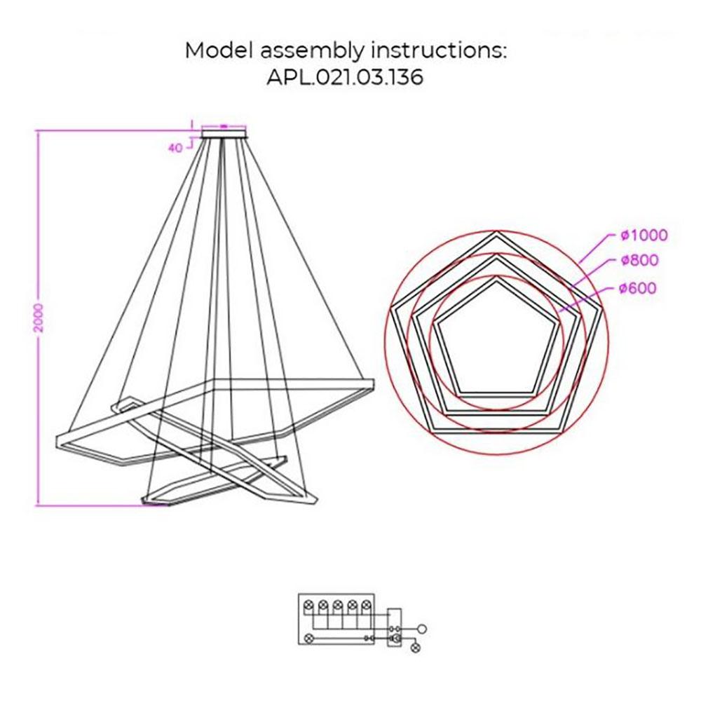 Картинка Подвесная светодиодная люстра Aployt Polunia APL.021.03.136