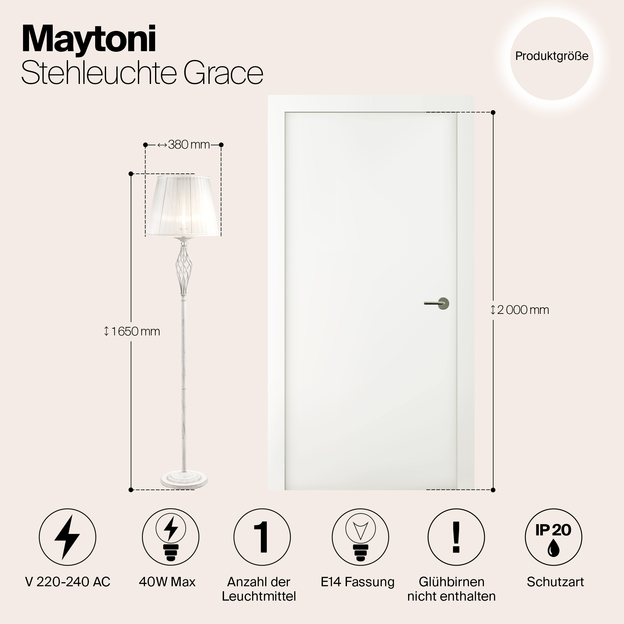 Дополнительная картинка Торшер Maytoni Grace ARM247-11-G