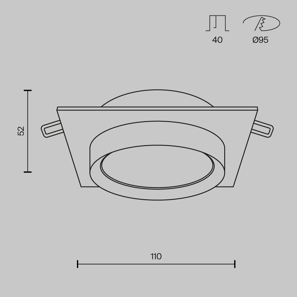 Картинка Встраиваемый светильник Technical DL086-GX53-SQ-WB Hoop