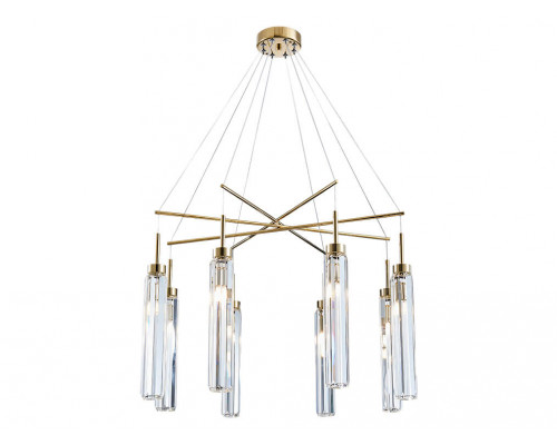 newport 4520 4524+4/s gold , подвесной светильник, gold clear crystal d68.5*h51 cm g9 8*60w, доставка по Казахстану 