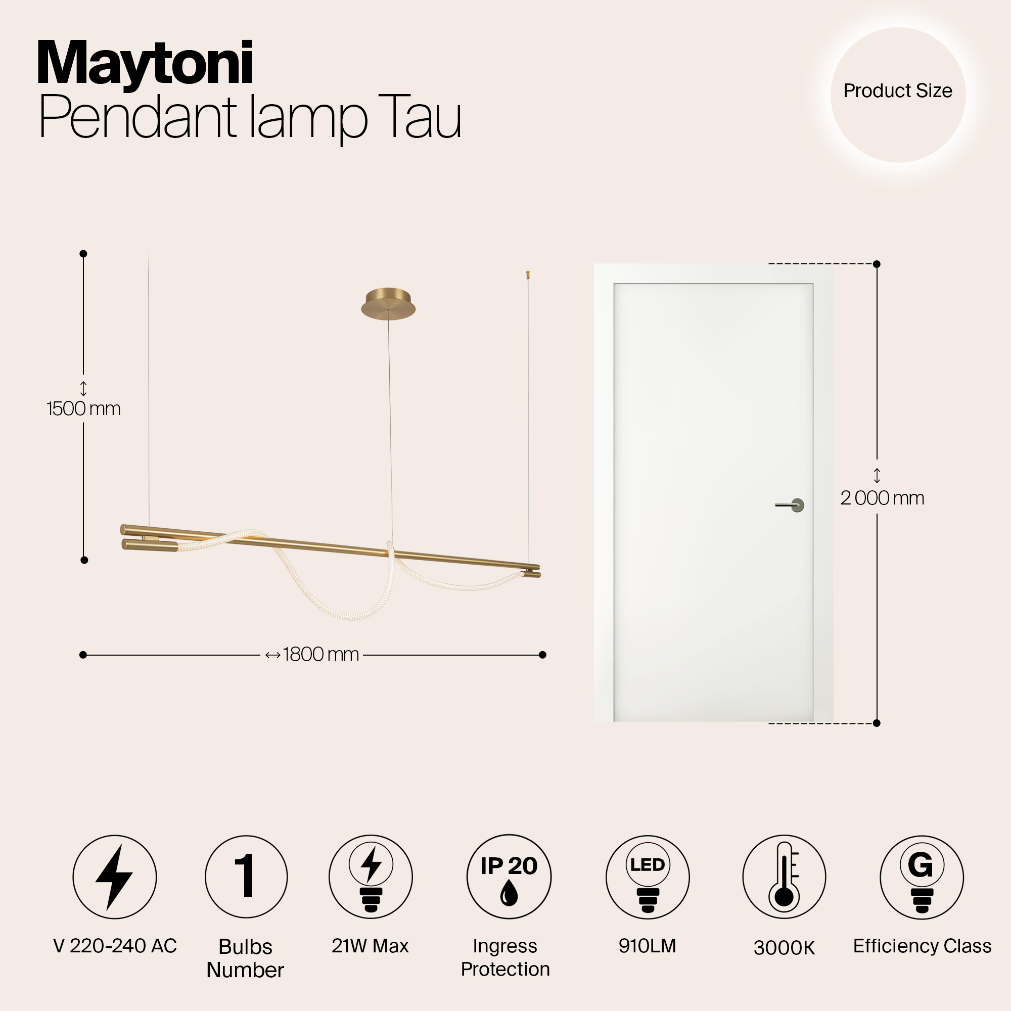 Дополнительная картинка Подвесной светильник Maytoni MOD166PL-L20G3K