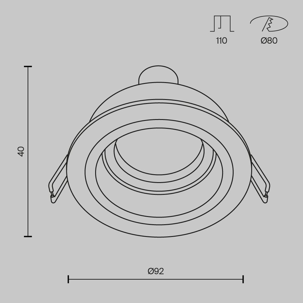 Картинка Встраиваемый светильник Maytoni Akron DL025-2-01W
