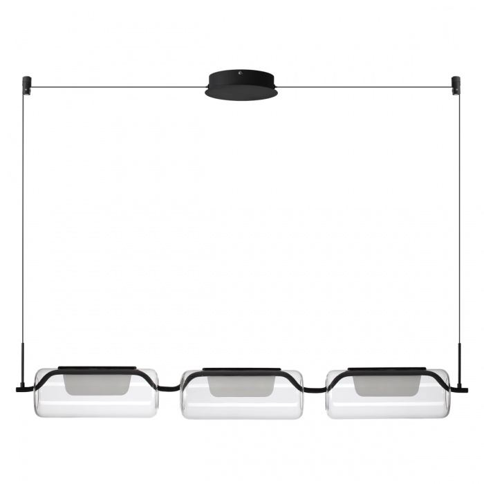 люстры 5003/30l l-vision odl23 283 черный матовый/прозрачный/стекло люстра led 30w 3000k kavia, доставка по Казахстану 