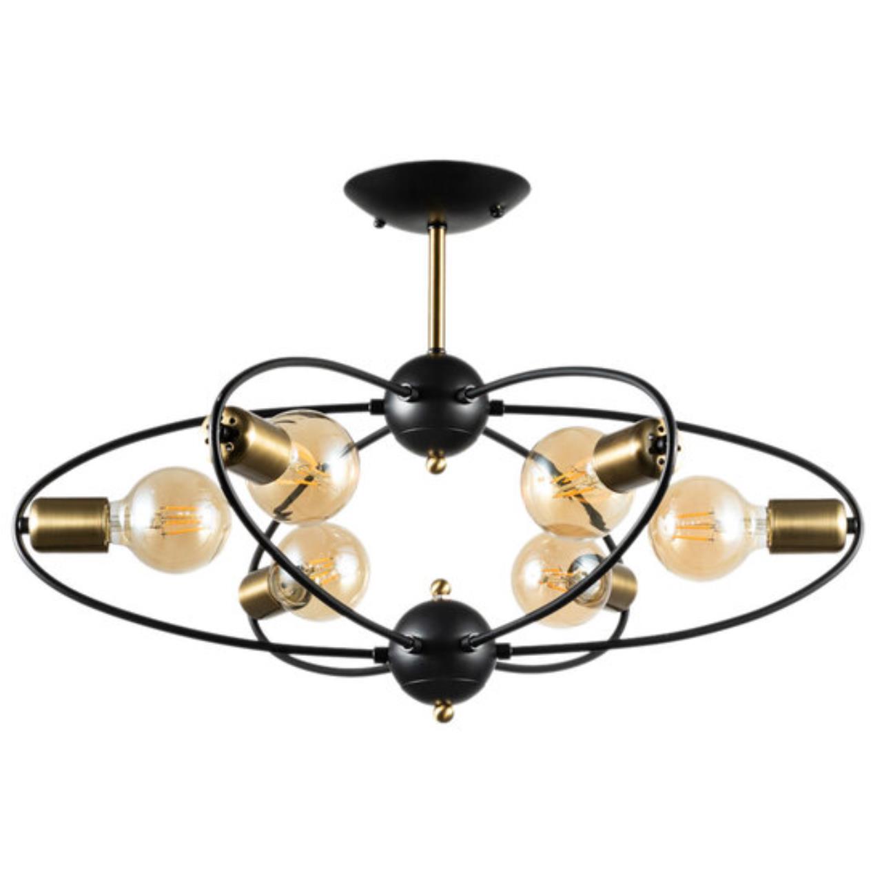 Дополнительная картинка Потолочная люстра Arte Lamp Glasgow A1963PL-6BK