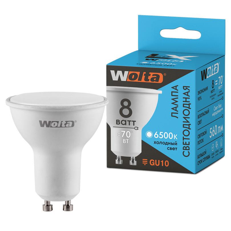 Картинка Светодиодная лампа WOLTA LX 30WPAR16-230-8GU10 PAR16 8Вт 560лм 6500К GU10 1/50