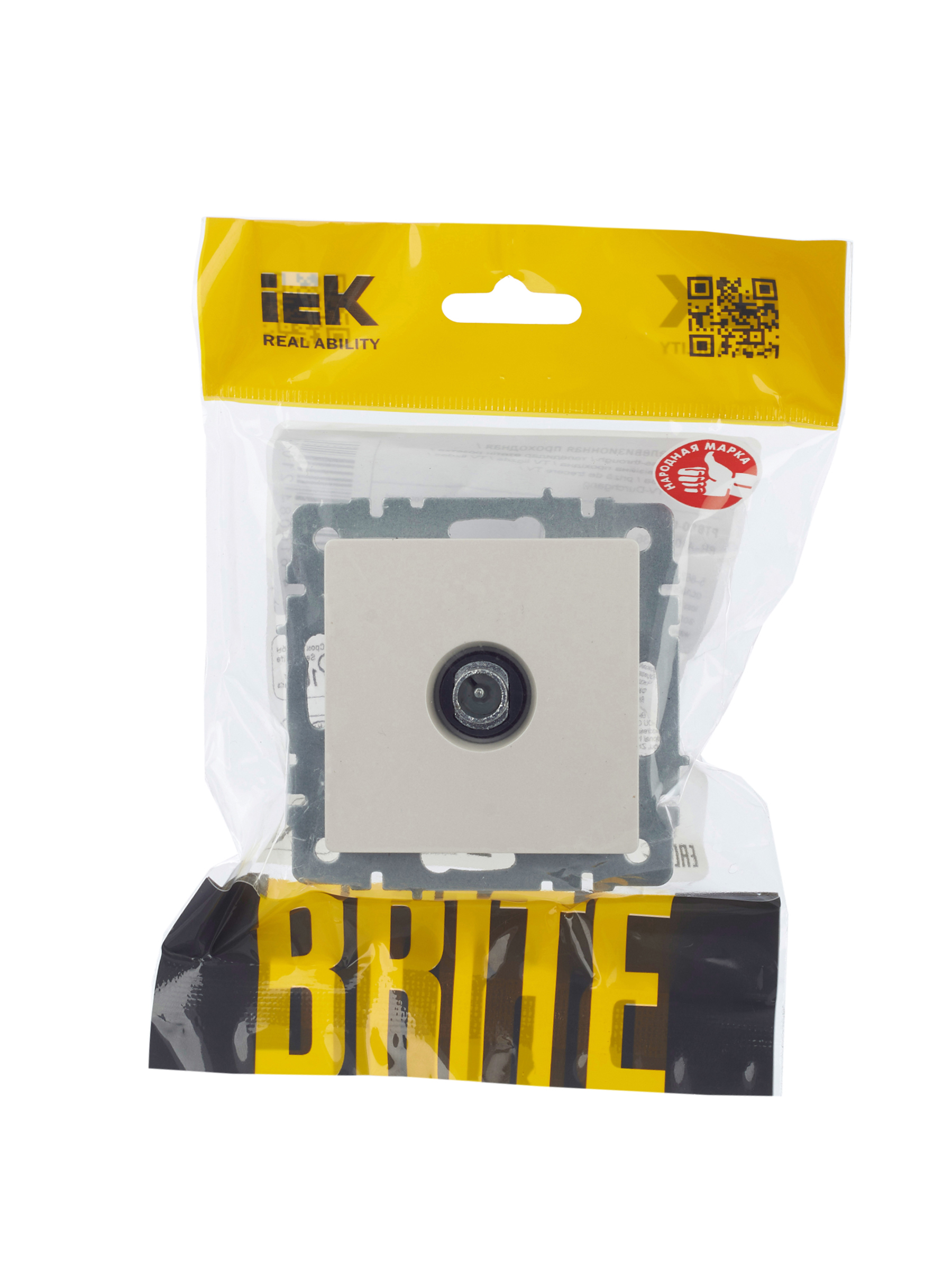 BRITE Роз. TV проходная РТВ10-0-БрЖ жемч. IEK — фото 3