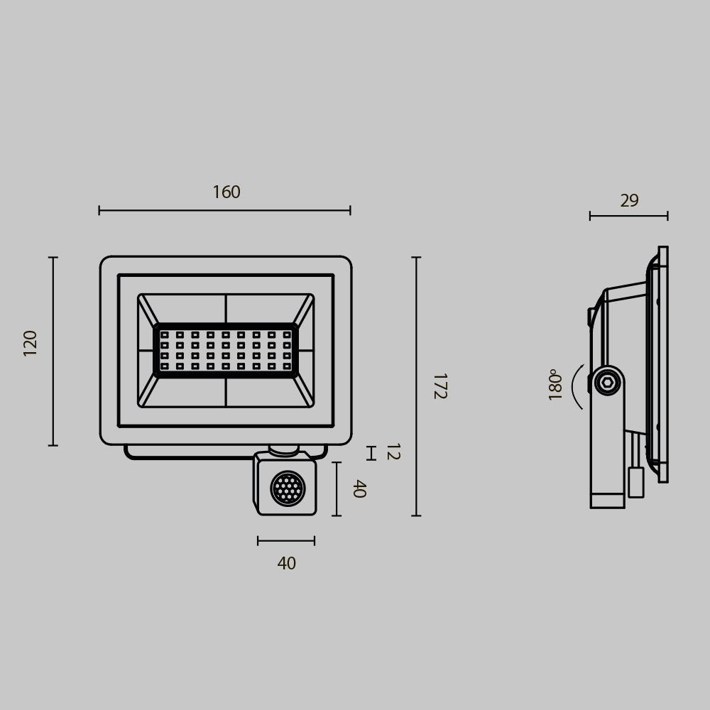 Дополнительная картинка Прожектор Outdoor FL001-L30B6KSR