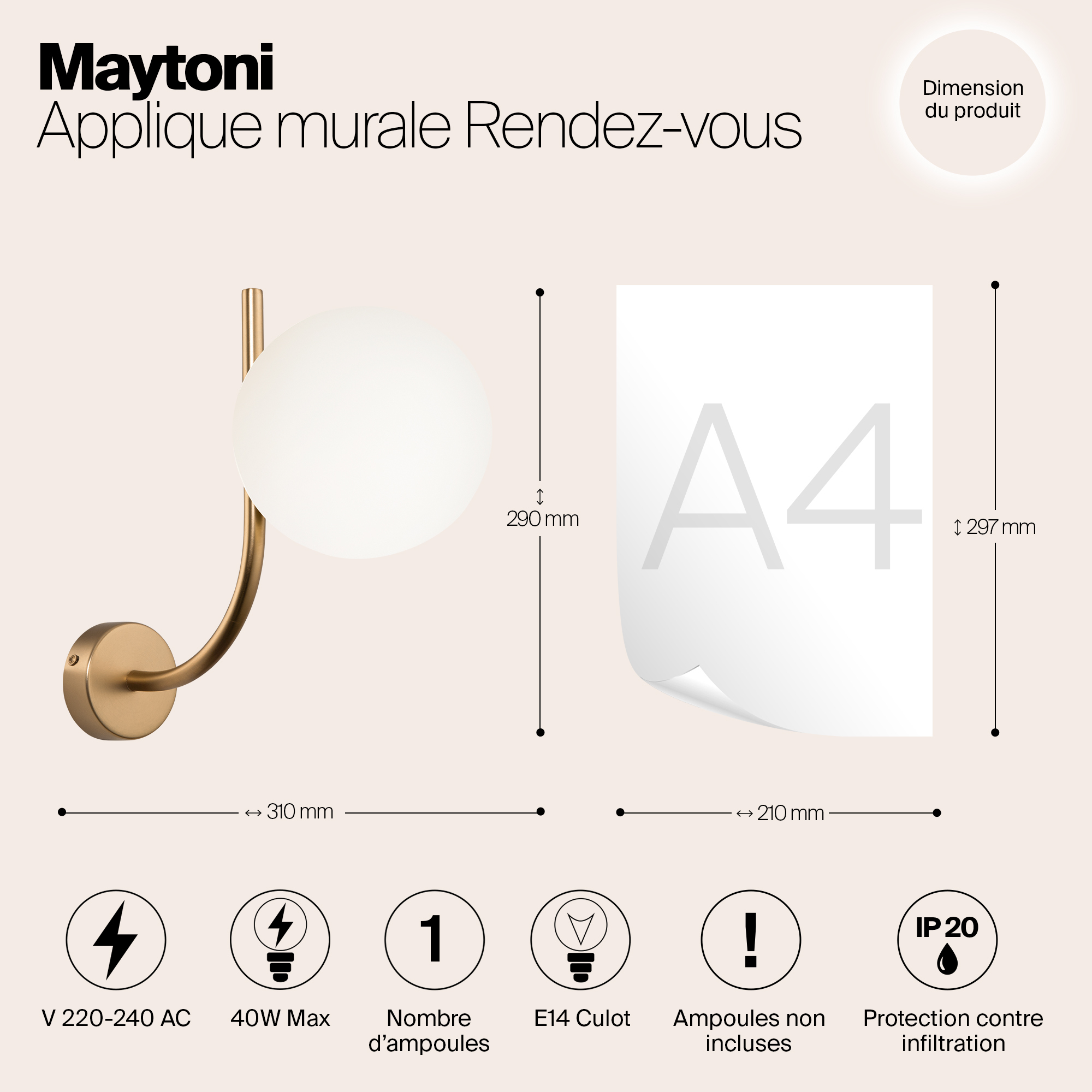 Дополнительная картинка Бра Maytoni MOD109WL-01BS