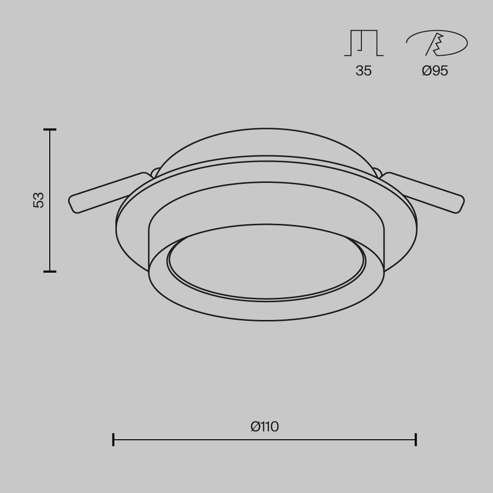 Картинка Встраиваемый светильник Technical DL086-GX53-RD-W