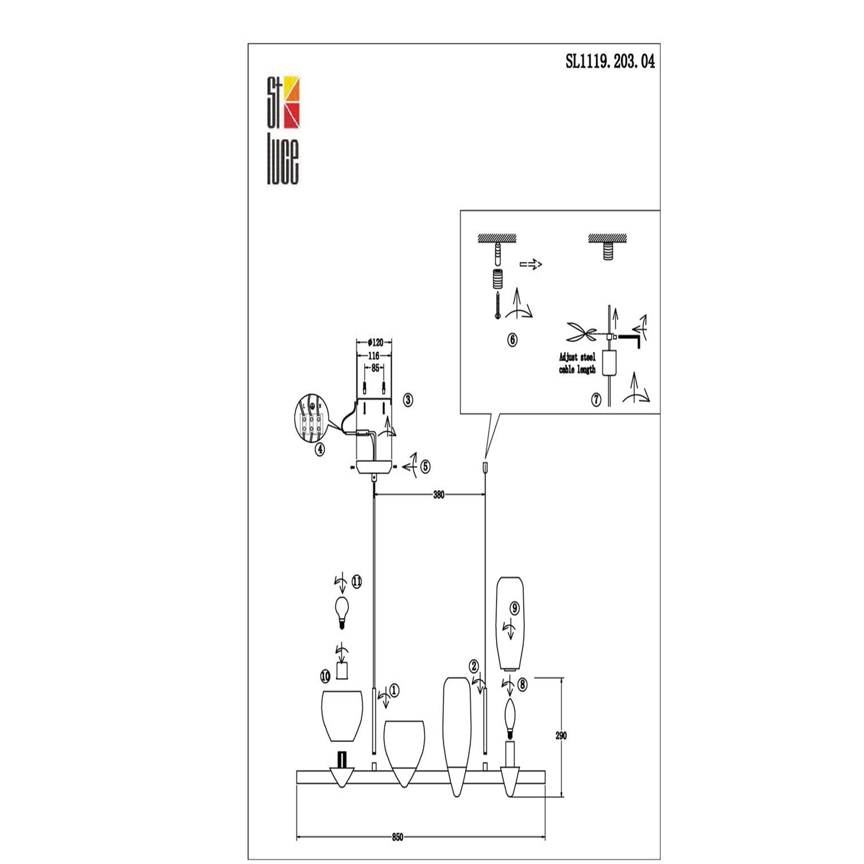 Картинка Подвесная люстра ST Luce Teneresa SL1119.203.04