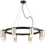 lr0184081 подвесной светильник rullo 8х50w gu10 черный/золото (571018+214440-8+202431-8), доставка по Казахстану 