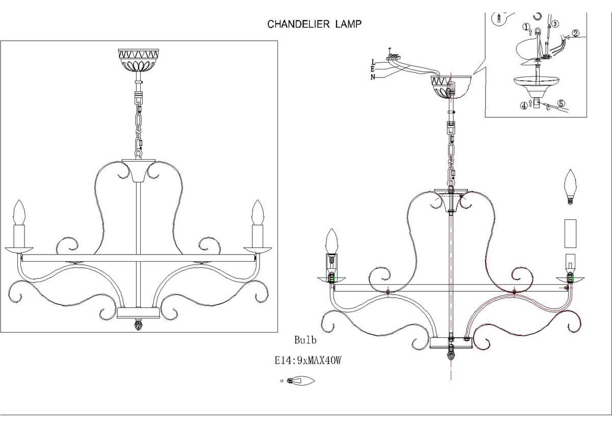 Дополнительная картинка Подвесная люстра F-Promo Palermo 2162-9P