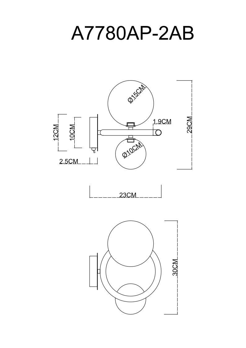 Бра Arte Lamp Albus A7780AP-2AB — фото 19