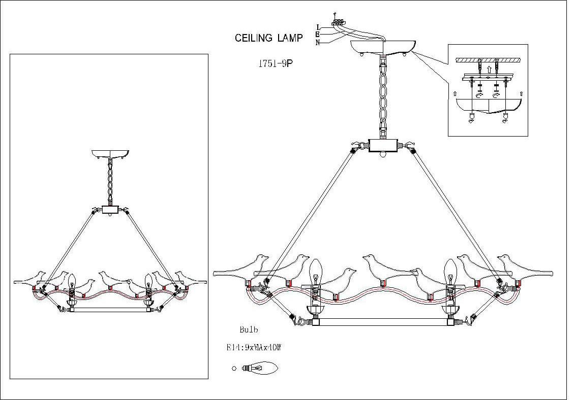 Картинка Подвесной светильник Favourite Pajaritos 1751-9P