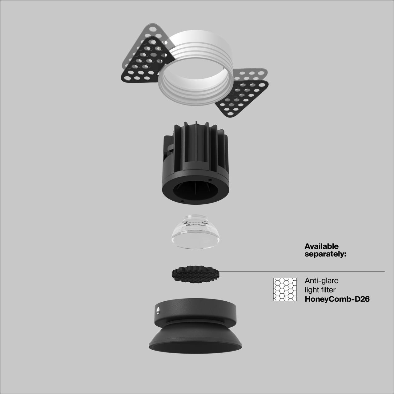 Дополнительная картинка Встраиваемый светильник Technical DL058-7W3K-TRS-B