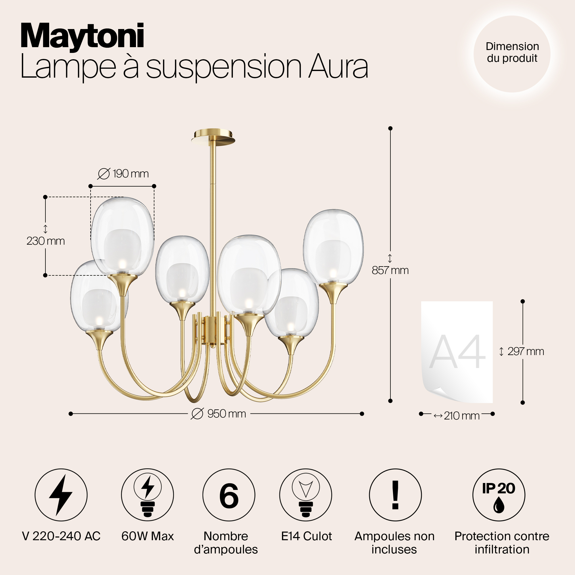 Дополнительная картинка Люстра Maytoni MOD016PL-06BS